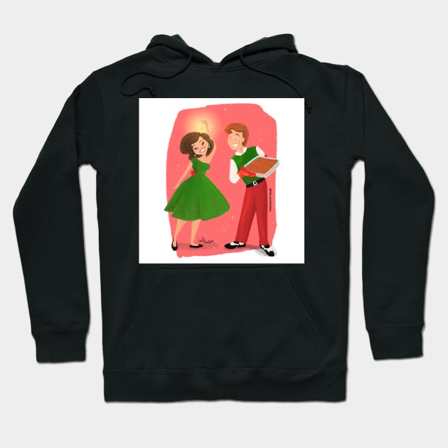 Christmas Couple Hoodie by LeilaCharaf